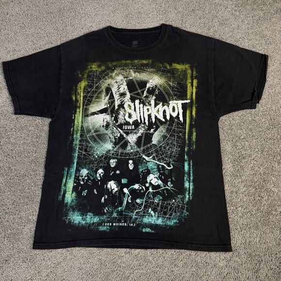 Hanes Other - Vintage 2001 Slipknot Iowa Shirt Mens Large Black Tour Double Sided Nu Metal